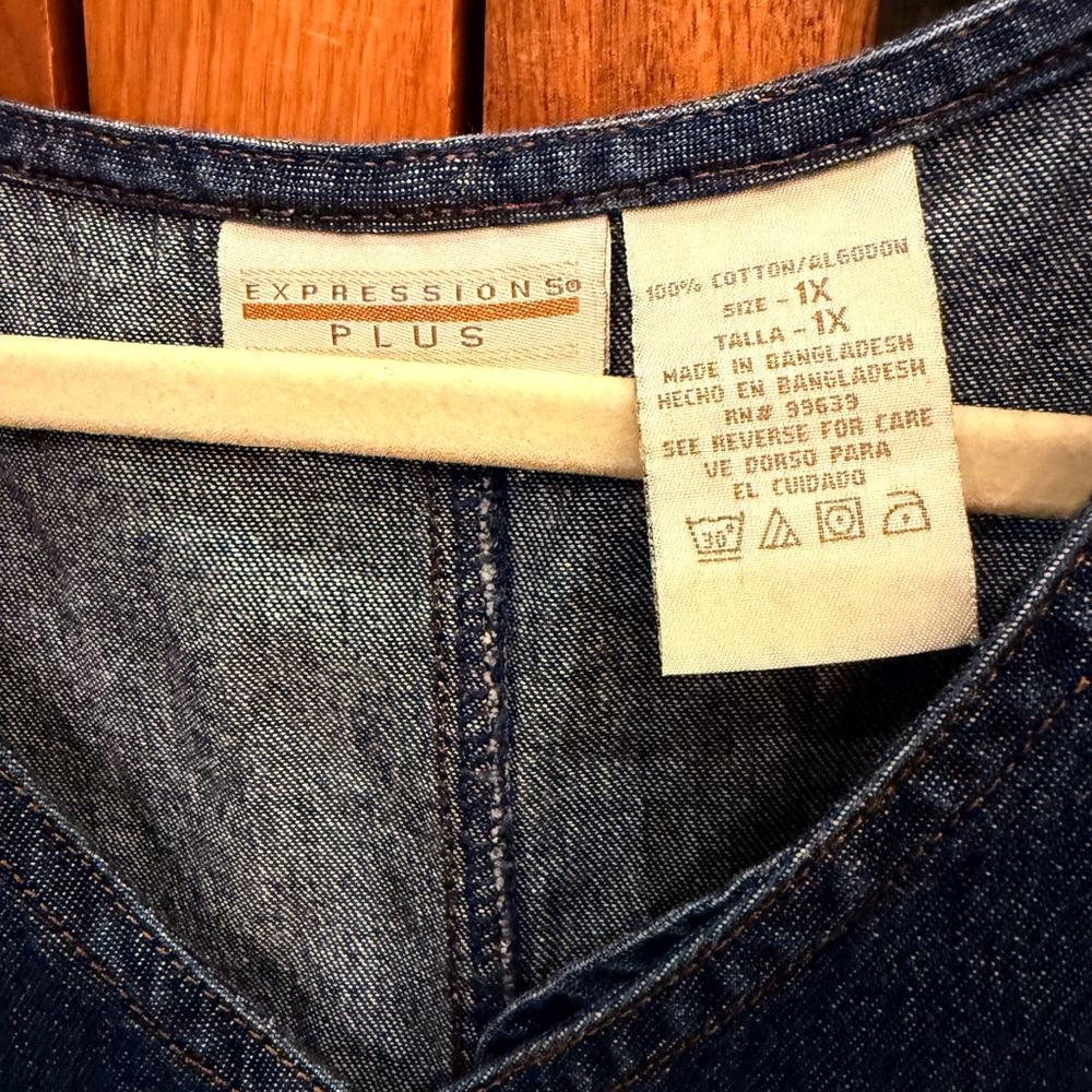 VINTAGE Expressions Plus Denim Dress - 1X